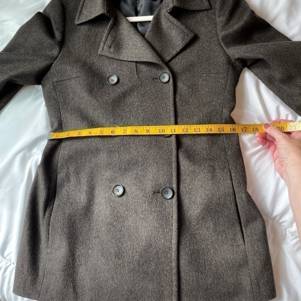 AKRIS PUNTO Wool Angora blend Brown Double Breasted Coat size 4 - Picture 12 of 15